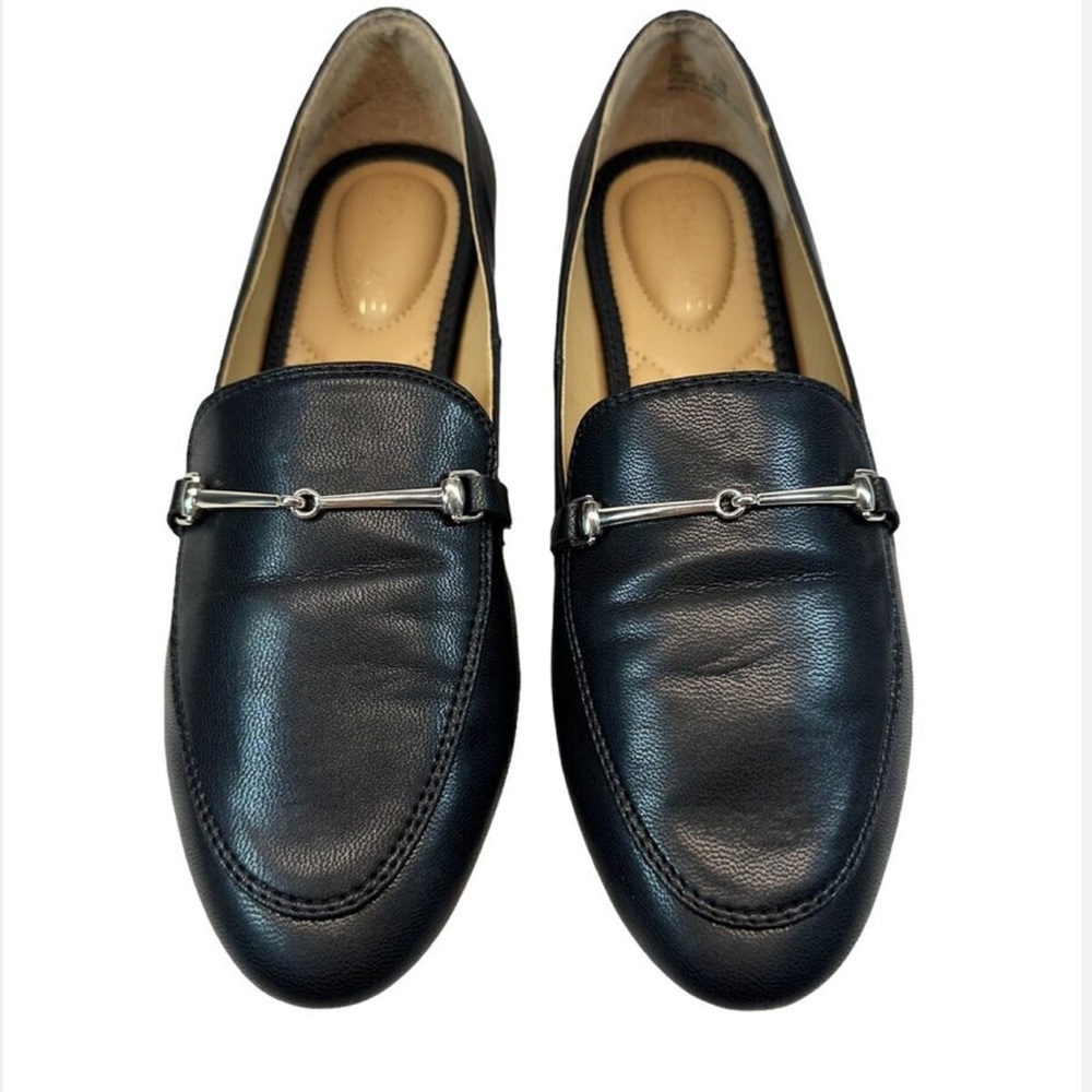 Black leather Rachel Zoe flats Sz 8.5 M